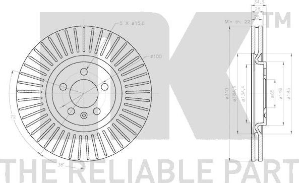 NK 2047165 - Спирачен диск vvparts.bg