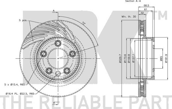 NK 2047104 - Спирачен диск vvparts.bg