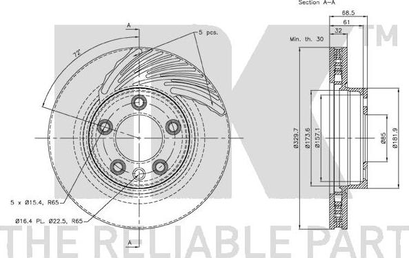 NK 3147102 - Спирачен диск vvparts.bg