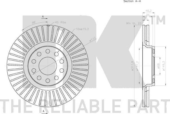 NK 3147134 - Спирачен диск vvparts.bg