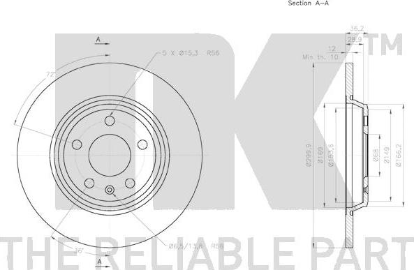 NK 3147129 - Спирачен диск vvparts.bg