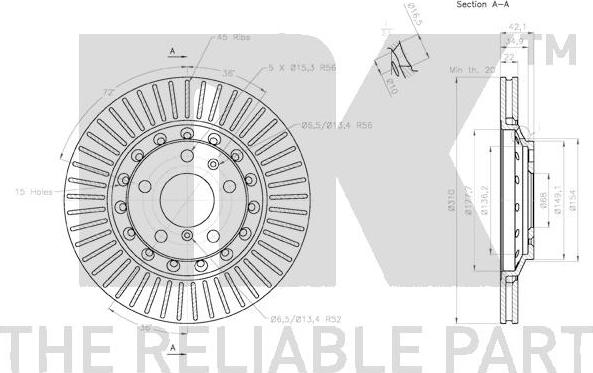 NK 3147126 - Спирачен диск vvparts.bg