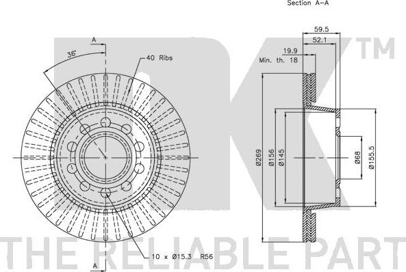 NK 314781 - Спирачен диск vvparts.bg