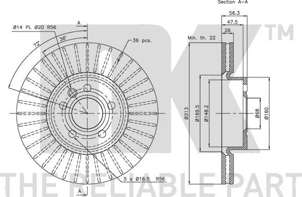 NK 314783 - Спирачен диск vvparts.bg