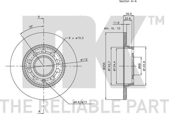 NK 204782 - Спирачен диск vvparts.bg