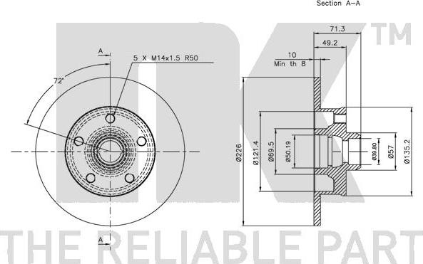 NK 204736 - Спирачен диск vvparts.bg