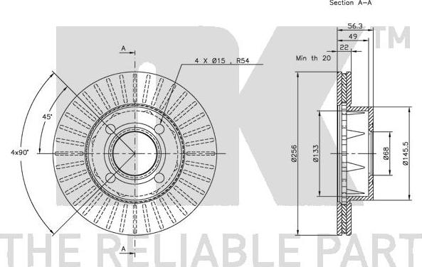 NK 204738 - Спирачен диск vvparts.bg