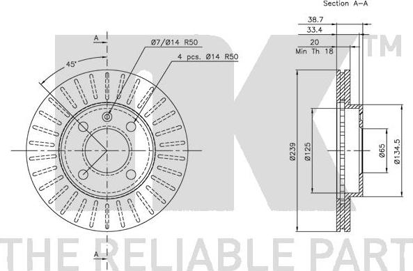 NK 314724 - Спирачен диск vvparts.bg