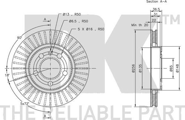 NK 204775 - Спирачен диск vvparts.bg