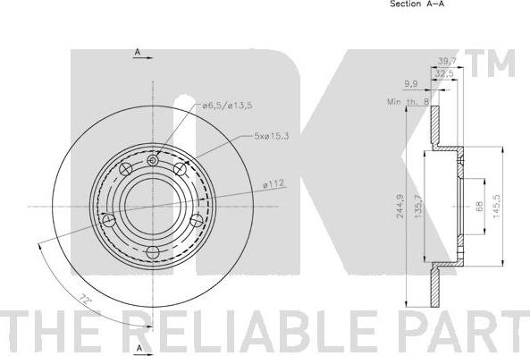 NK 204778 - Спирачен диск vvparts.bg