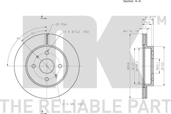 NK 315114 - Спирачен диск vvparts.bg