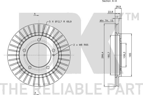 NK 205212 - Спирачен диск vvparts.bg