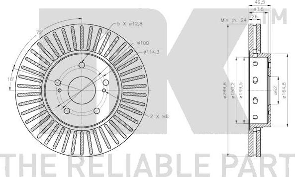 NK 205233 - Спирачен диск vvparts.bg