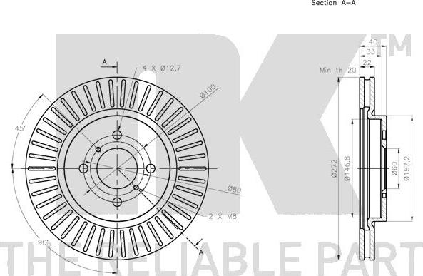 NK 205228 - Спирачен диск vvparts.bg