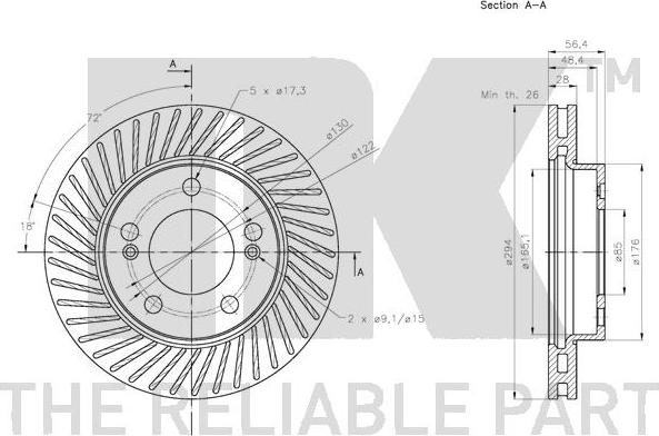 NK 205703 - Спирачен диск vvparts.bg