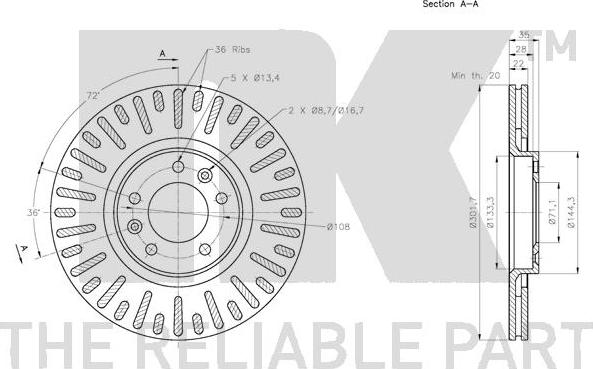 NK 311948 - Спирачен диск vvparts.bg