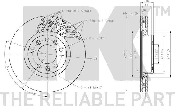 NK 311956 - Спирачен диск vvparts.bg