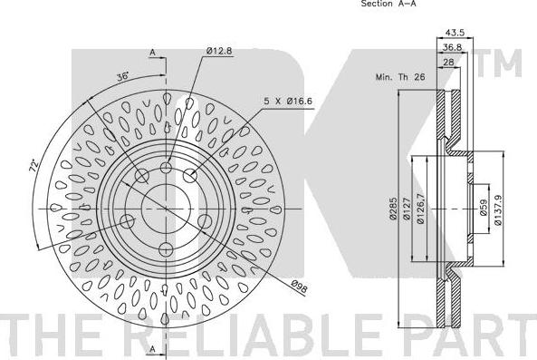 NK 311933 - Спирачен диск vvparts.bg