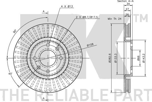 NK 311927 - Спирачен диск vvparts.bg