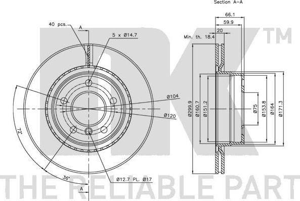 NK 311558 - Спирачен диск vvparts.bg