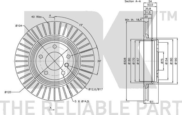 NK 311562 - Спирачен диск vvparts.bg