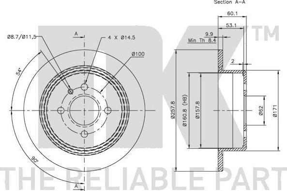 NK 311510 - Спирачен диск vvparts.bg