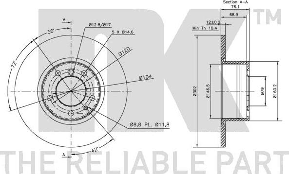 NK 311518 - Спирачен диск vvparts.bg