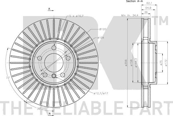 NK 311584 - Спирачен диск vvparts.bg