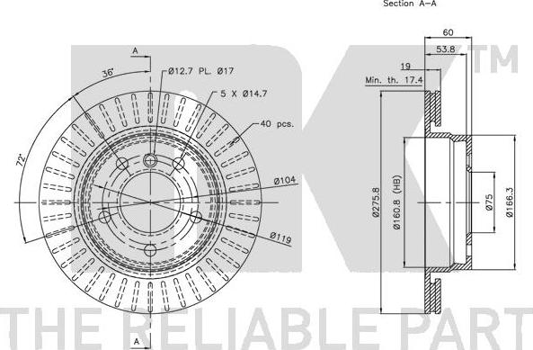 NK 311535 - Спирачен диск vvparts.bg