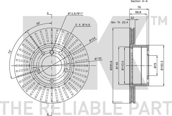 NK 311536 - Спирачен диск vvparts.bg