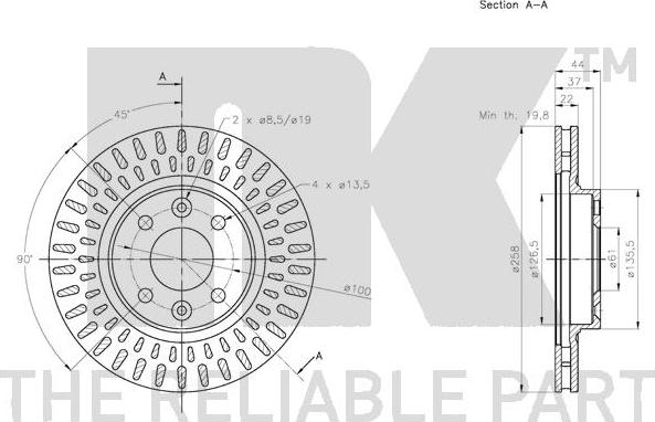 NK 313996 - Спирачен диск vvparts.bg