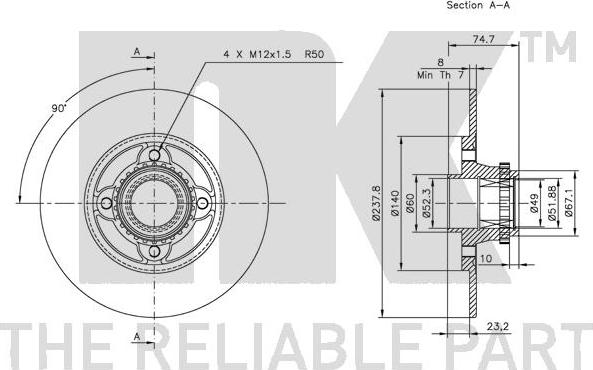 NK 203944 - Спирачен диск vvparts.bg