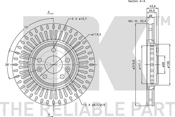 NK 313969 - Спирачен диск vvparts.bg