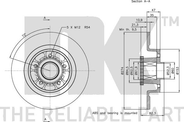 NK 313963 - Спирачен диск vvparts.bg