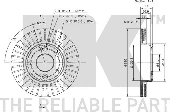 NK 203913 - Спирачен диск vvparts.bg