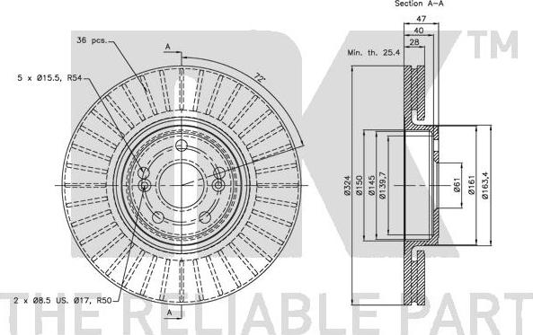 NK 313933 - Спирачен диск vvparts.bg