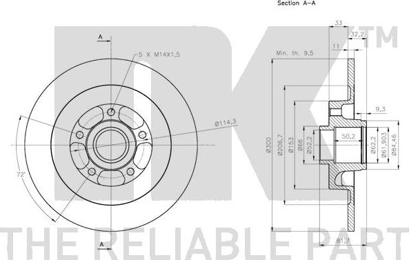 NK 313972 - Спирачен диск vvparts.bg