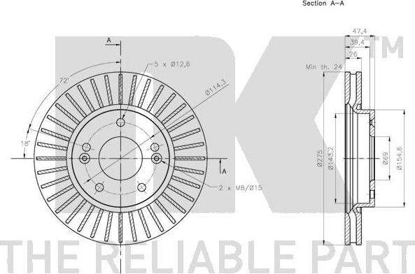 NK 203449 - Спирачен диск vvparts.bg