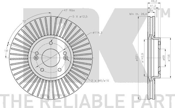 NK 313450 - Спирачен диск vvparts.bg