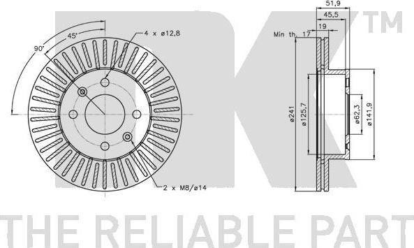 NK 313409 - Спирачен диск vvparts.bg