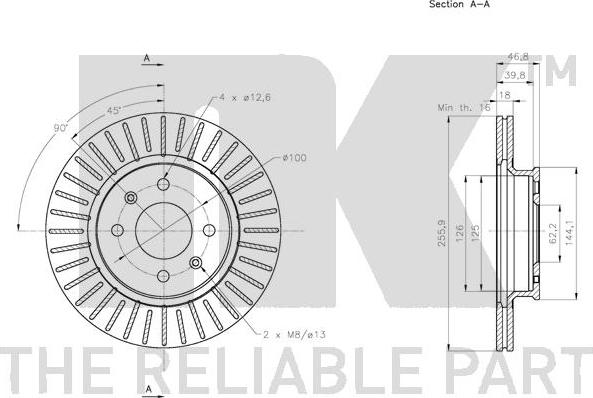 NK 313438 - Спирачен диск vvparts.bg