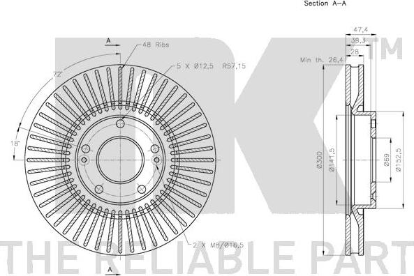 NK 203433 - Спирачен диск vvparts.bg