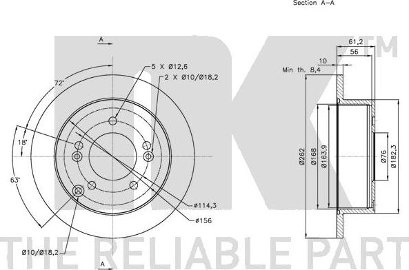 NK 313424 - Спирачен диск vvparts.bg