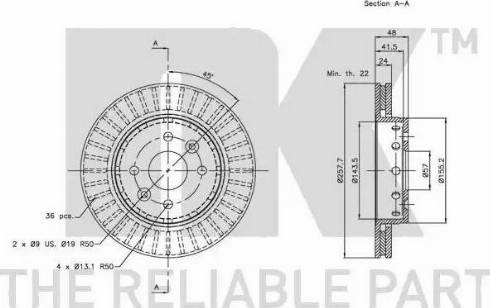 NK 313507 - Спирачен диск vvparts.bg