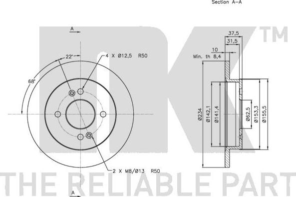 NK 203518 - Спирачен диск vvparts.bg