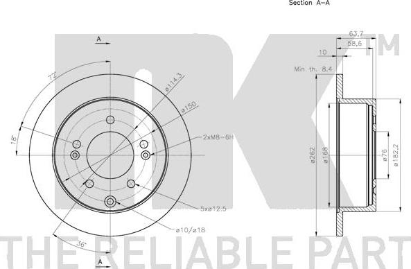 NK 313531 - Спирачен диск vvparts.bg