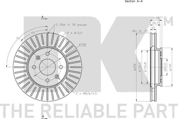 NK 203537 - Спирачен диск vvparts.bg