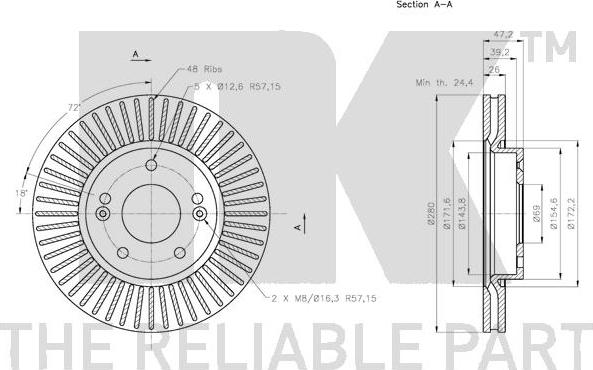 NK 313526 - Спирачен диск vvparts.bg