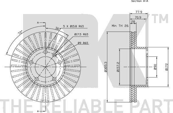 NK 203644 - Спирачен диск vvparts.bg