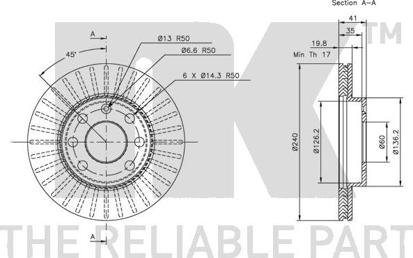 NK 313640 - Спирачен диск vvparts.bg